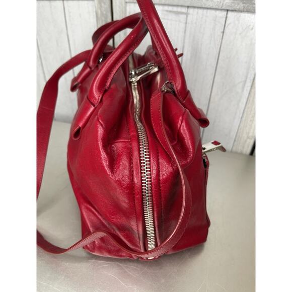 Marc Jacobs Red White Leather Small Striped Prince Antonia Satchel Handbag Italy - Picture 6 of 11